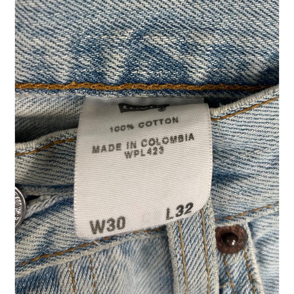 Levis 501 colorful patch work cut off button fly shorts sz 30 - Picture 9 of 10